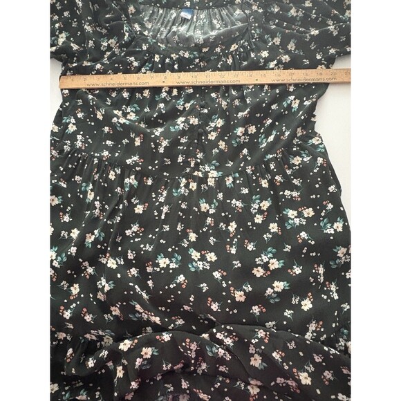 Old Navy Maxi Dress Size L Green Floral Tiered Prairie Forest Whimsigoth Modest - Picture 11 of 16